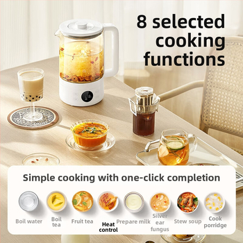 S1 egészség kanna teakezeléshez, magas boroszilikát üvegből készült testtel, belső üveg tartállyal, kapacitás 1,5–2 l, 220 V, 1000 W+