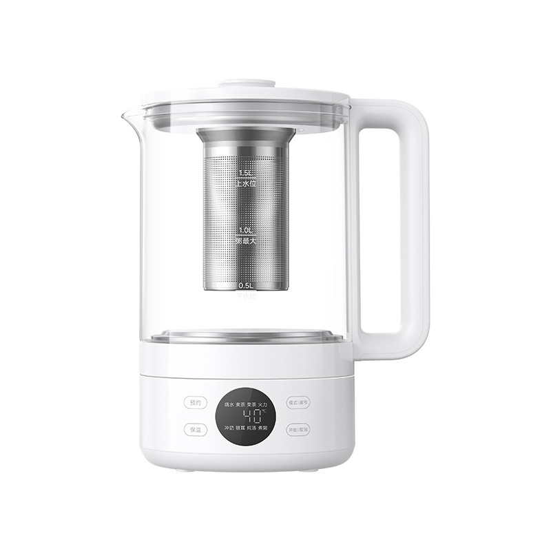 S1 egészség kanna teakezeléshez, magas boroszilikát üvegből készült testtel, belső üveg tartállyal, kapacitás 1,5–2 l, 220 V, 1000 W+