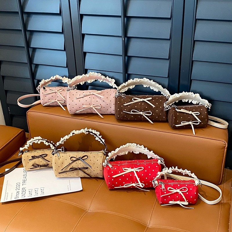 Haonna Παιδική καμβά bucket τσάντα – πουά μοτίβο, crossbody, παιδικό και γλυκό στυλ