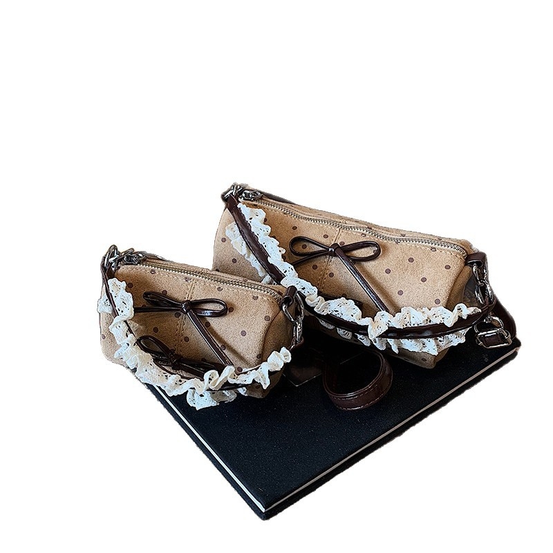 Haonna Παιδική καμβά bucket τσάντα – πουά μοτίβο, crossbody, παιδικό και γλυκό στυλ