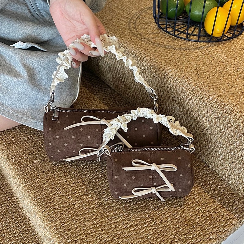 Haonna Παιδική καμβά bucket τσάντα – πουά μοτίβο, crossbody, παιδικό και γλυκό στυλ