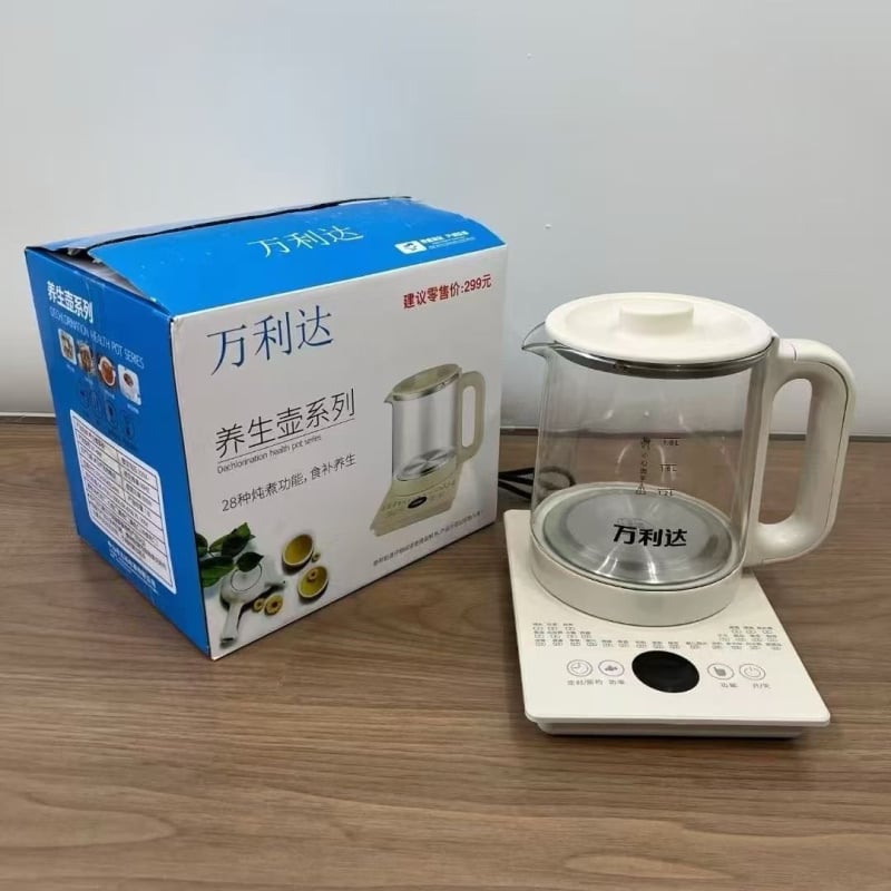 Egészség teáskanna üveges kivitelben, teljesen automata, digitális termosztáttal, 1,5–2 L, 220 V, 500–1000 W, modell YSH002, virágtea készítésére és főzethez