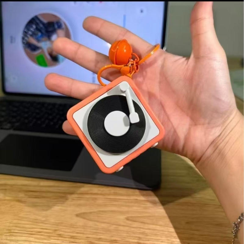 Μίνι καταγραφέας φωνής – κλειδοθήκη, ρετρό εγγράψιμος δίσκος βινυλίου, πλαστικό υλικό, προσωπικό δώρο