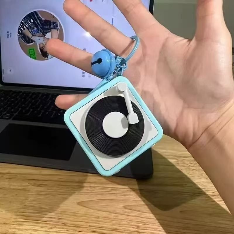 Μίνι καταγραφέας φωνής – κλειδοθήκη, ρετρό εγγράψιμος δίσκος βινυλίου, πλαστικό υλικό, προσωπικό δώρο