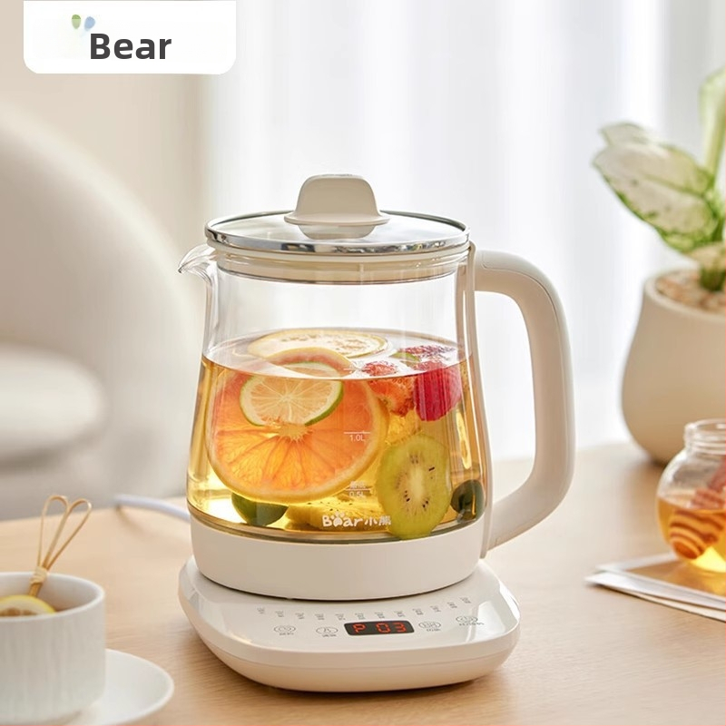 Bear Health Pot YSH-J15Z7 elektromos teáskanna állandó hőmérséklettel, 1,5 L, 220V, 500–1000W, üvegtest