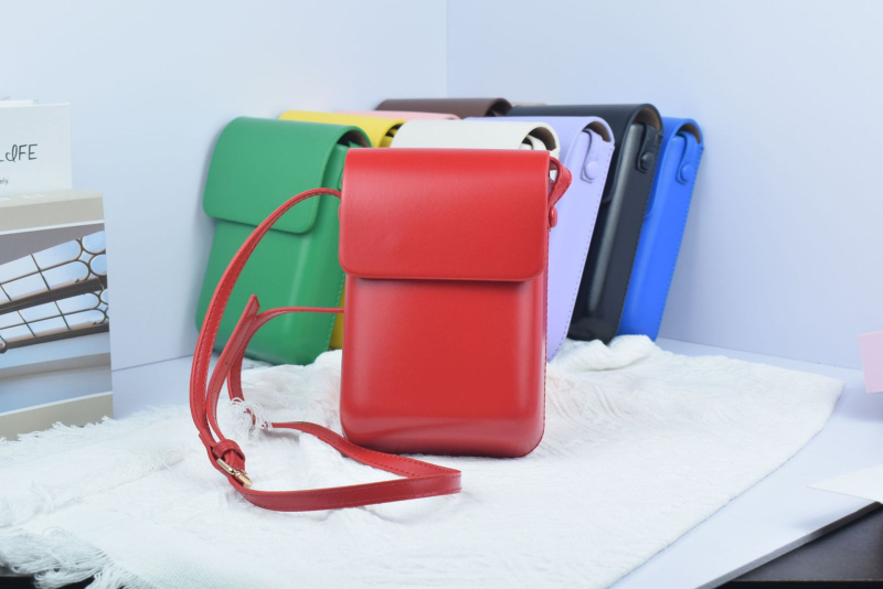 Huaxu PU telefon táska keresztpántos, városi egyszerű stílus, vízszintes négyszögletes forma, záras nyitás