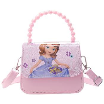 Τσάντα πριγκίπισσας από PU δέρμα με σχέδιο καρτούν, αναπνεύσιμος σχεδιασμός, επένδυση πολυεστέρα, τσάντα ώμου