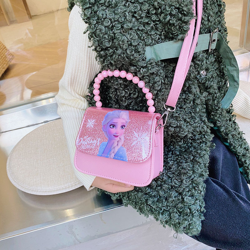 Τσάντα πριγκίπισσας από PU δέρμα με σχέδιο καρτούν, αναπνεύσιμος σχεδιασμός, επένδυση πολυεστέρα, τσάντα ώμου