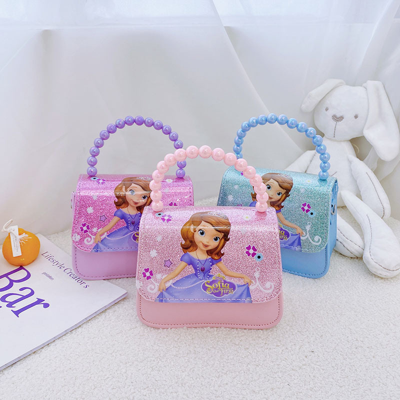 Τσάντα πριγκίπισσας από PU δέρμα με σχέδιο καρτούν, αναπνεύσιμος σχεδιασμός, επένδυση πολυεστέρα, τσάντα ώμου