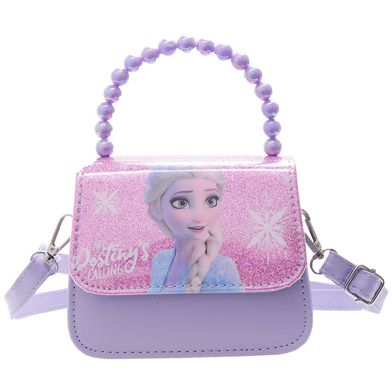 Τσάντα πριγκίπισσας από PU δέρμα με σχέδιο καρτούν, αναπνεύσιμος σχεδιασμός, επένδυση πολυεστέρα, τσάντα ώμου