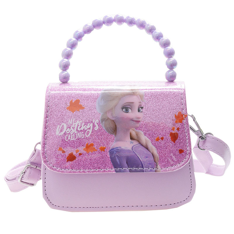 Τσάντα πριγκίπισσας από PU δέρμα με σχέδιο καρτούν, αναπνεύσιμος σχεδιασμός, επένδυση πολυεστέρα, τσάντα ώμου