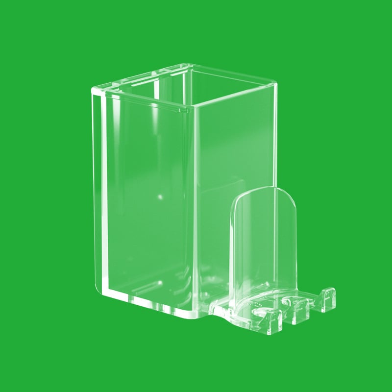 Fali akril fogkefetartó, műanyagból, 2 rekesz, testreszabható, adagoló nélkül