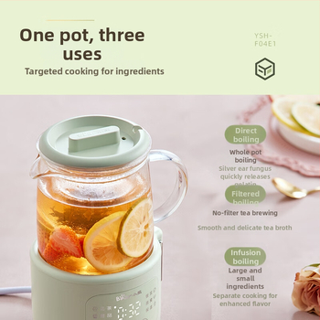 Health pot Teddy Bear YSH-F04E1, test boroszilikát üvegből, kapacitás 1 L vagy kevesebb, 220V, 500W