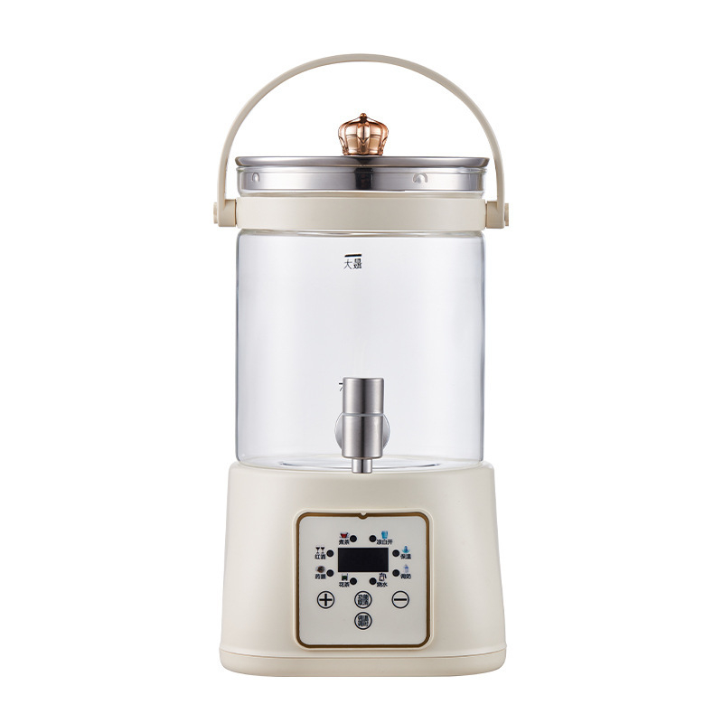 Zdravstveni čajnik s kranom, višenamjenski stakleni čajnik s digitalnim termostatom i mikrokontrolom (1,5–2 L, 800 W, 220 V, stakleni unutarnji spremnik)