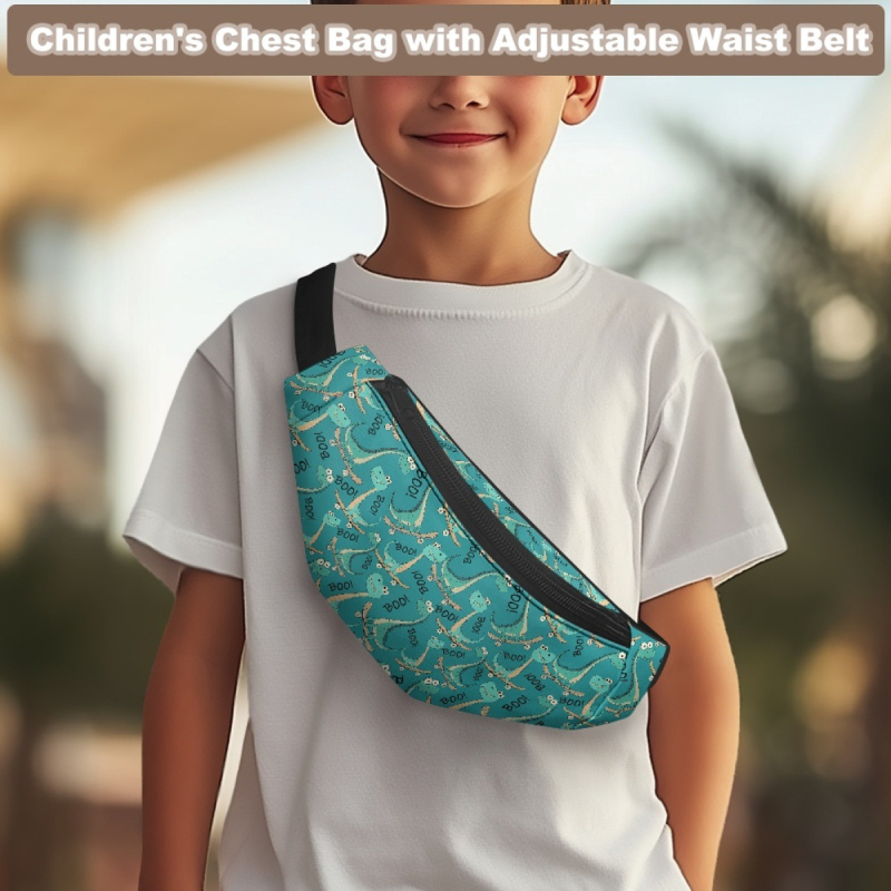 FOR U Τσάντα θωρακική με εκτύπωση δεινοσαύρου για παιδιά, καθημερινή crossbody, πολυεστέρας, προσαρμόσιμο σχέδιο και εικόνα