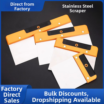 Rozsdamentes acél kaparó és glettelő kés falakhoz – lapos élű penge, strapabíró, többfunkciós eszköz