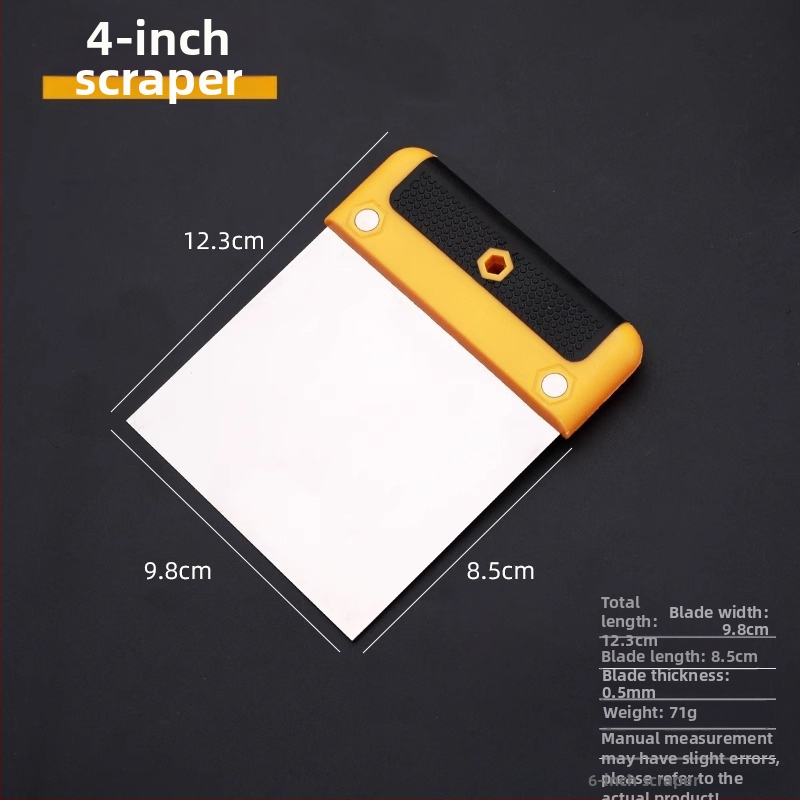 Rozsdamentes acél kaparó és glettelő kés falakhoz – lapos élű penge, strapabíró, többfunkciós eszköz