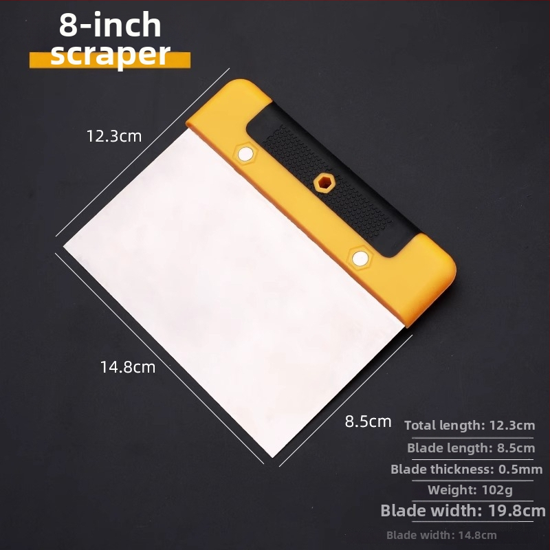 Rozsdamentes acél kaparó és glettelő kés falakhoz – lapos élű penge, strapabíró, többfunkciós eszköz
