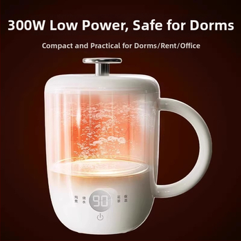 Zhenmi Egészség Teáskanna – Hordozható egy személyre szóló teakeverő, rozsdamentes acél test, 300W, Kapacitás <1 L, Digitális termosztát, érintéses vezérlés, levehető fedél