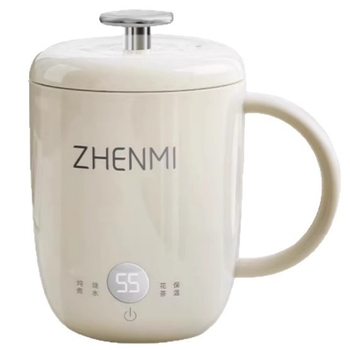 Zhenmi Egészség Teáskanna – Hordozható egy személyre szóló teakeverő, rozsdamentes acél test, 300W, Kapacitás <1 L, Digitális termosztát, érintéses vezérlés, levehető fedél