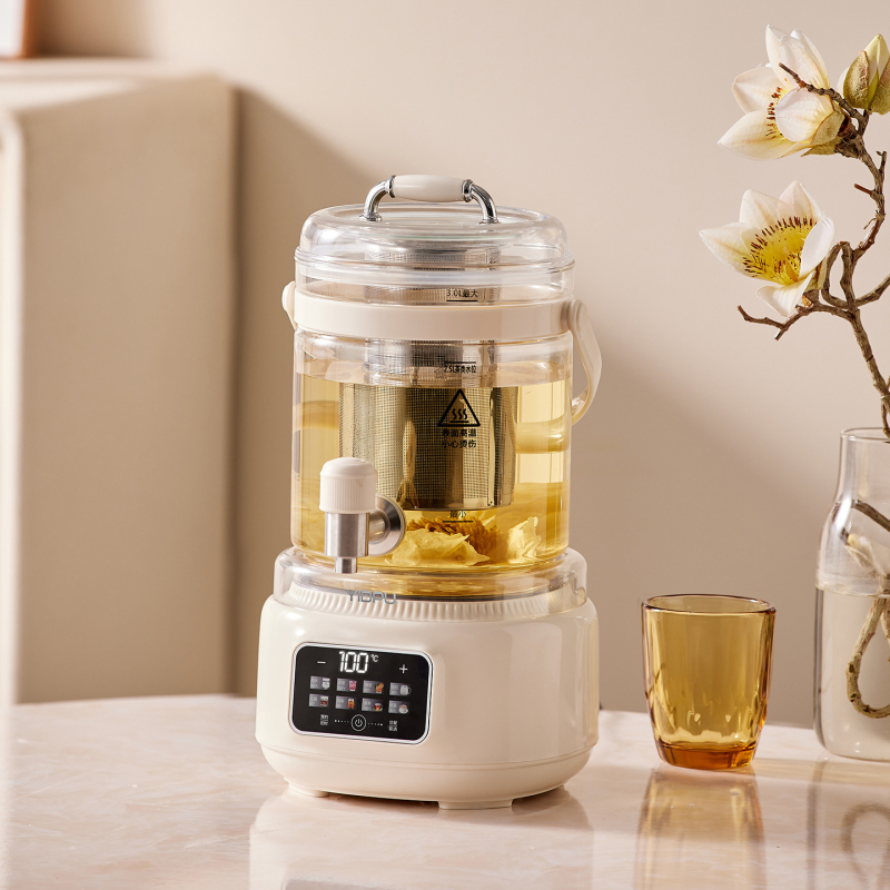 Yidepu Ceainic automat de sticlă, tip split, cu robinet, 1000W, 220V, control prin atingere, termostat digital, model JW-B28-T