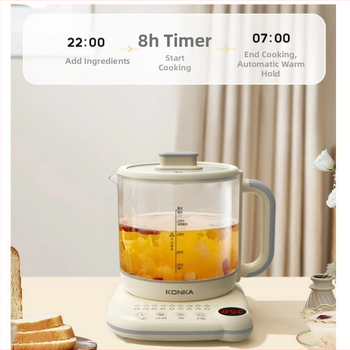 Ceainic sănătos multifuncțional, corp din sticlă, termostat digital, control cu microcomputer, capacitate 2–3 L, 220V, 1000W