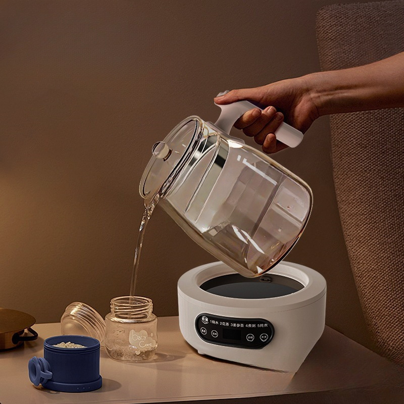 Zdravstveni čajnik, model My-2408a, kapacitet 1,3 L, keramički unutarnji spremnik, tijelo od materijala purple-sand, snaga 300–350 W