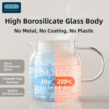 OIDIRE Oală de sănătate din sticlă integrală pentru birou, mini model, control prin microcomputer, corp din sticlă borosilicat, 220V, 360W, interior din sticlă