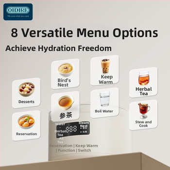 OIDIRE Oală de sănătate din sticlă integrală pentru birou, mini model, control prin microcomputer, corp din sticlă borosilicat, 220V, 360W, interior din sticlă