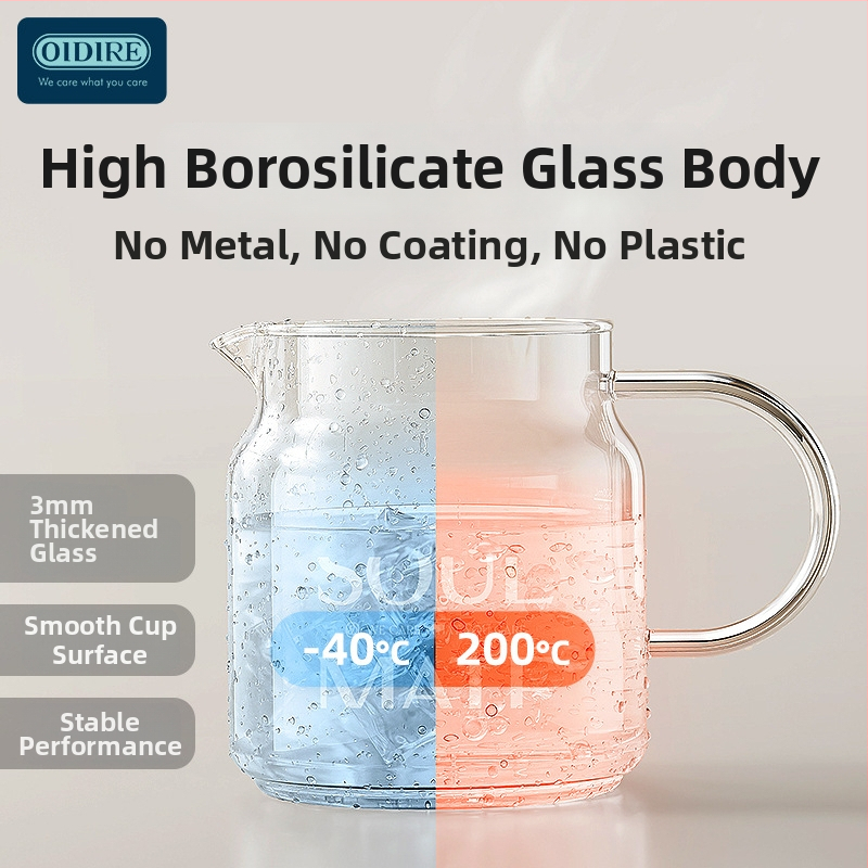 OIDIRE Oală de sănătate din sticlă integrală pentru birou, mini model, control prin microcomputer, corp din sticlă borosilicat, 220V, 360W, interior din sticlă