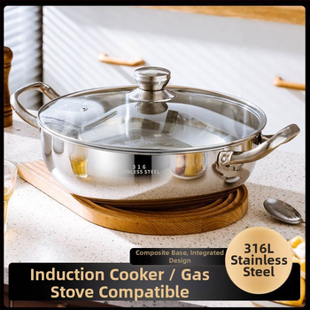 Hot pot bazén z nehrdzavejúcej ocele 18-10, s jedným dnom, objem 2,1–4 l, vhodný pre univerzálne platne