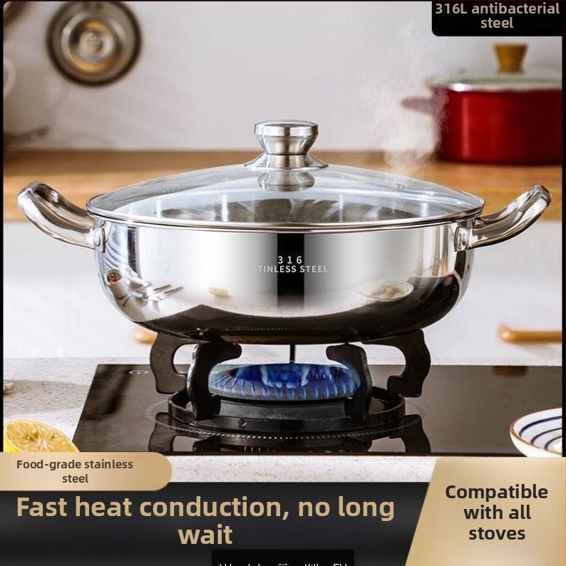 Hot pot bazén z nehrdzavejúcej ocele 18-10, s jedným dnom, objem 2,1–4 l, vhodný pre univerzálne platne