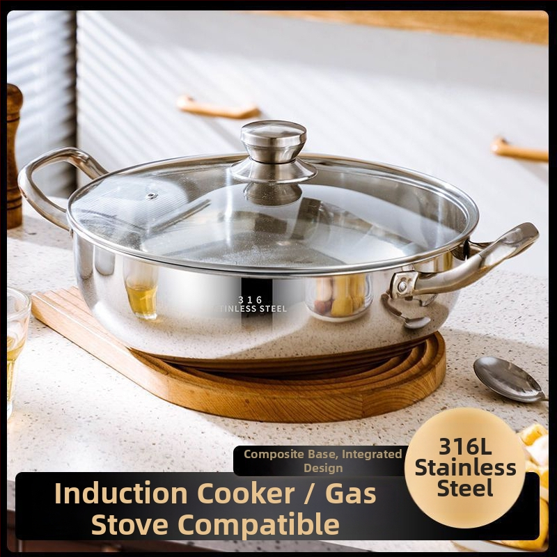 Hot pot bazén z nehrdzavejúcej ocele 18-10, s jedným dnom, objem 2,1–4 l, vhodný pre univerzálne platne