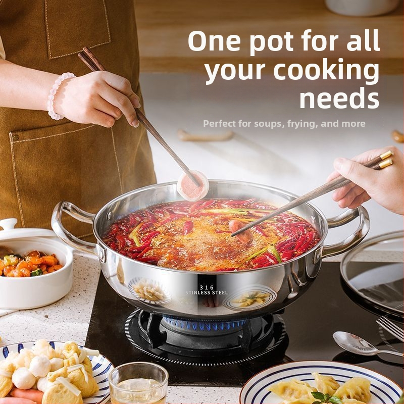 Hot pot bazén z nehrdzavejúcej ocele 18-10, s jedným dnom, objem 2,1–4 l, vhodný pre univerzálne platne