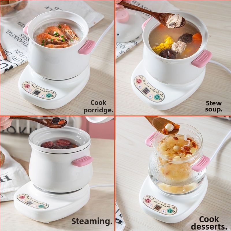 Vas ceramic pentru bebeluși, 1,2 L, 220V, 400–500W, Termostat digital, Control cu buton