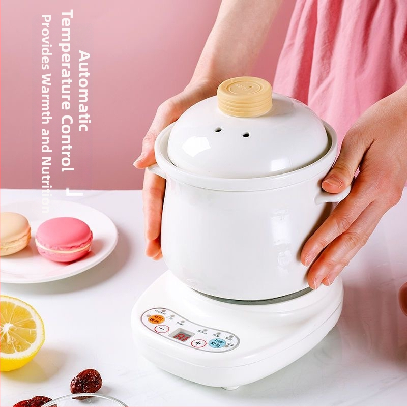 Vas ceramic pentru bebeluși, 1,2 L, 220V, 400–500W, Termostat digital, Control cu buton