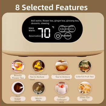 Ceainic KH-1826 pentru sănătate, corp din sticlă, 1200ml, 220V, 500W, Termostat Digital