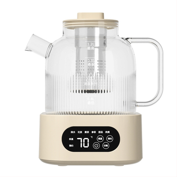 Ceainic KH-1826 pentru sănătate, corp din sticlă, 1200ml, 220V, 500W, Termostat Digital