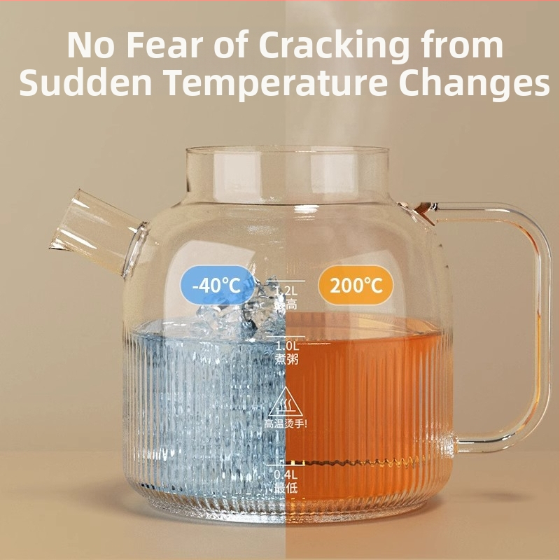 Ceainic KH-1826 pentru sănătate, corp din sticlă, 1200ml, 220V, 500W, Termostat Digital