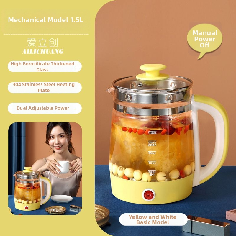 Health Pot YS-02, capacitate 1.5-2L, corp din lut Zisha, vas interior ceramic, 220V 300-350W