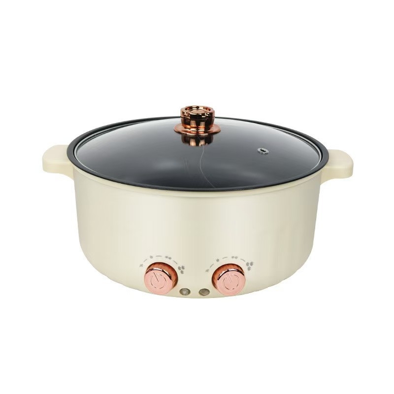 Ηλεκτρική κατσαρόλα για hot pot με διπλό έλεγχο θερμοκρασίας και διπλές γεύσεις, όλα σε ένα, 3-4 λίτρα, εσωτερικός κάδος από Τεφλόν