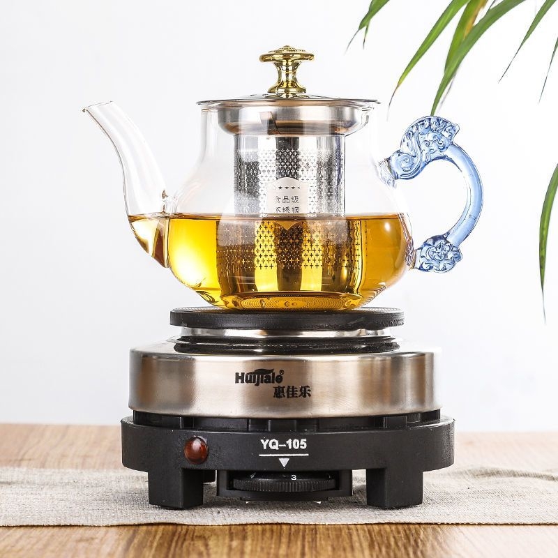 Ceainic electric pentru ceai, cu ceainic din sticlă și rezervor interior ceramic, capacitate până la 1 L, 220V, 300–350W