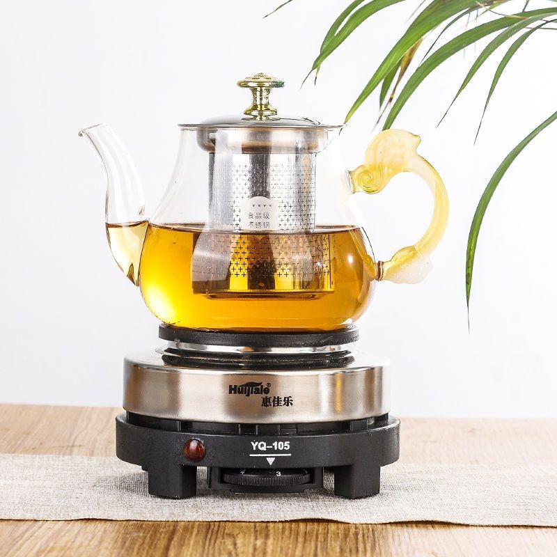 Ceainic electric pentru ceai, cu ceainic din sticlă și rezervor interior ceramic, capacitate până la 1 L, 220V, 300–350W