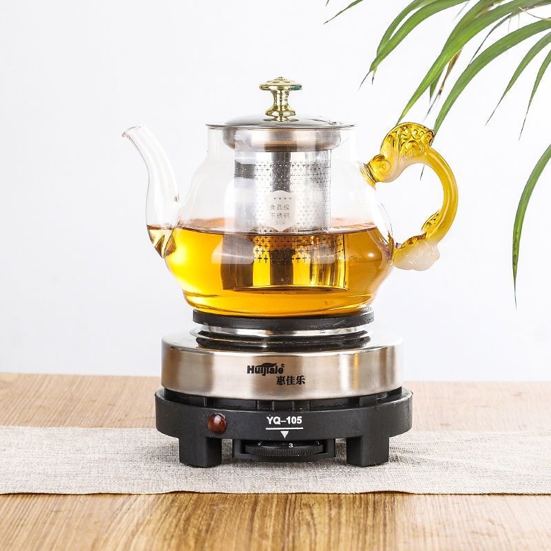 Ceainic electric pentru ceai, cu ceainic din sticlă și rezervor interior ceramic, capacitate până la 1 L, 220V, 300–350W
