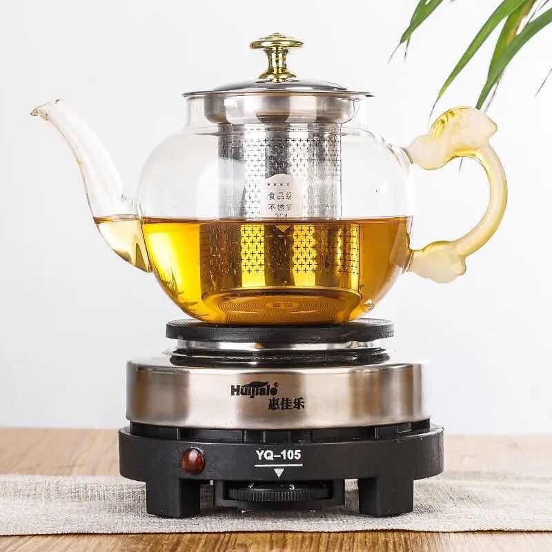 Ceainic electric pentru ceai, cu ceainic din sticlă și rezervor interior ceramic, capacitate până la 1 L, 220V, 300–350W