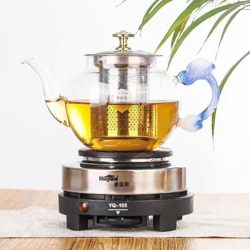 Ceainic electric pentru ceai, cu ceainic din sticlă și rezervor interior ceramic, capacitate până la 1 L, 220V, 300–350W