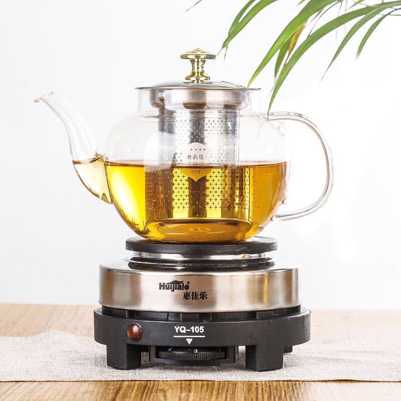 Ceainic electric pentru ceai, cu ceainic din sticlă și rezervor interior ceramic, capacitate până la 1 L, 220V, 300–350W