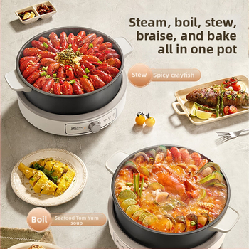 Bear elektrický hot pot pre domáce použitie, odnímateľný a umývateľný vnútorný hrniec, 1800W, vhodný pre 5–8 porcií