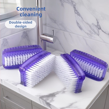 EAIMERE Perie de curățare pentru manichiură – Dublă, cu capete rotunde pentru eliminarea prafului