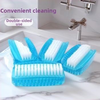 EAIMERE Perie de curățare pentru manichiură – Dublă, cu capete rotunde pentru eliminarea prafului